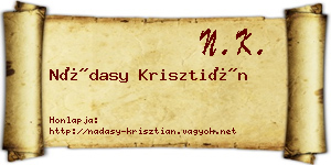 Nádasy Krisztián névjegykártya